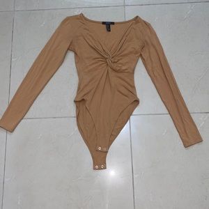 Women’s Knot Cleavage Long Sleeve Bodysuit